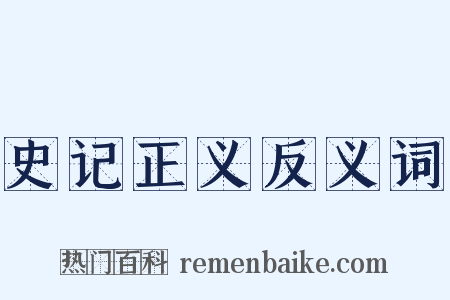史记正义反义词是什么意思的图片